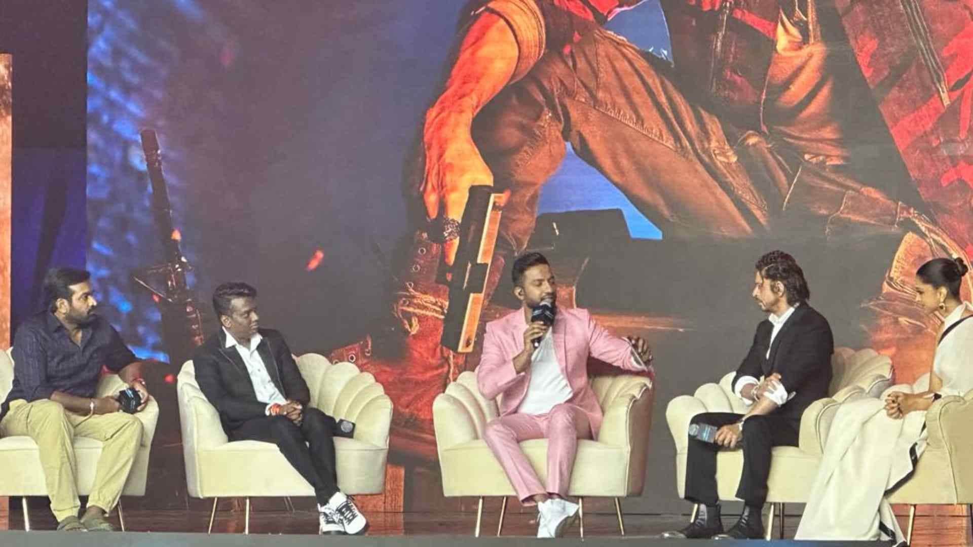 Jawan Success Press Conference turns Fans Meet Anirudh makes Shah Rukh Khan Deepika Padukone Dance