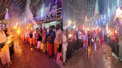 Celebrated the home festival of Mata Ambika with burning torches, performed the divine traditions
