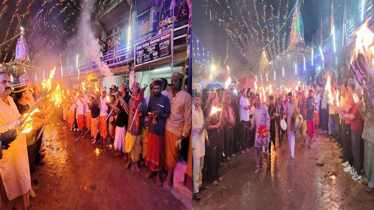 Celebrated the home festival of Mata Ambika with burning torches, performed the divine traditions