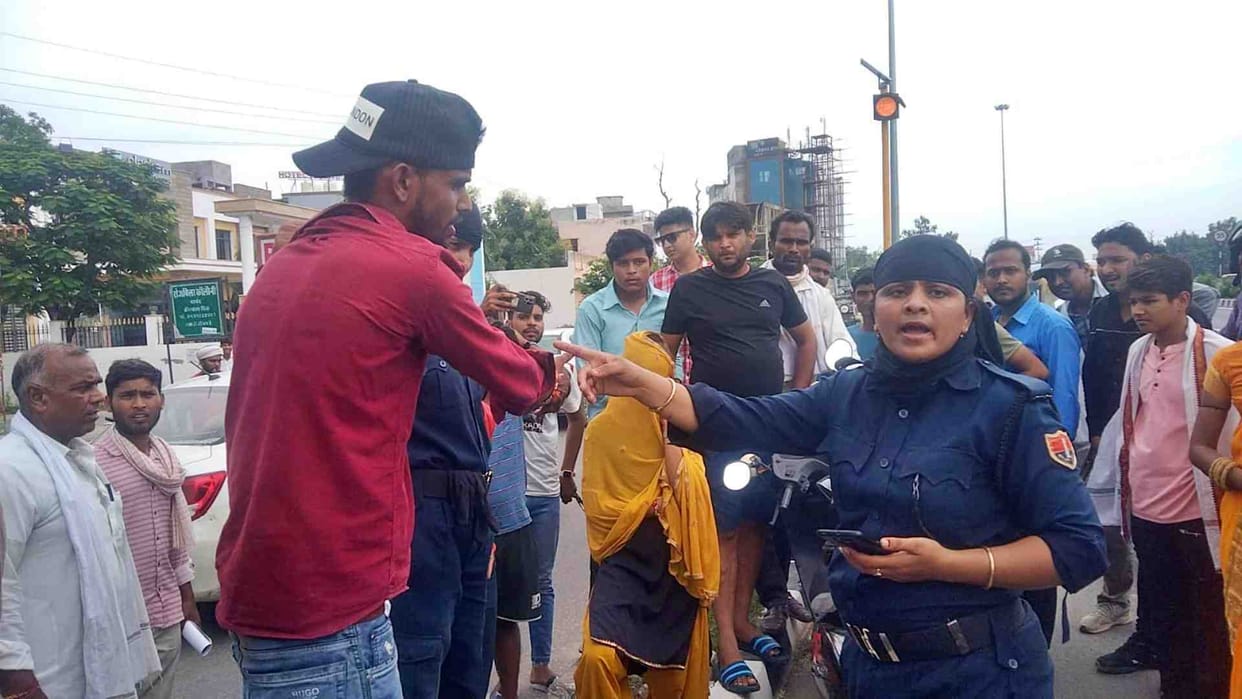 A young man was molesting a girl near Bharatpur Keoladeo National Park