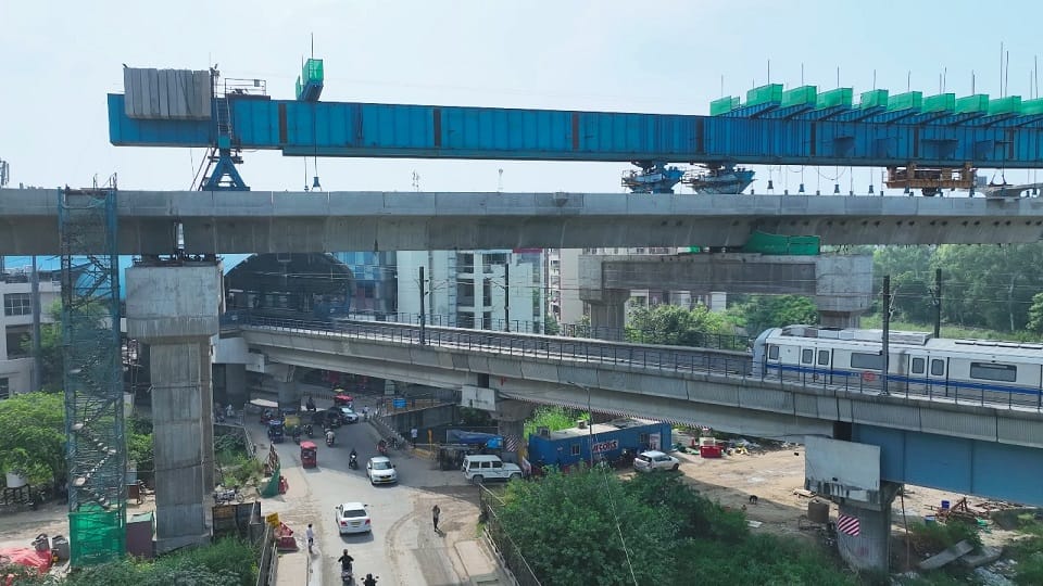 For the first time in Delhi metro will run below and rapid rail will run above.