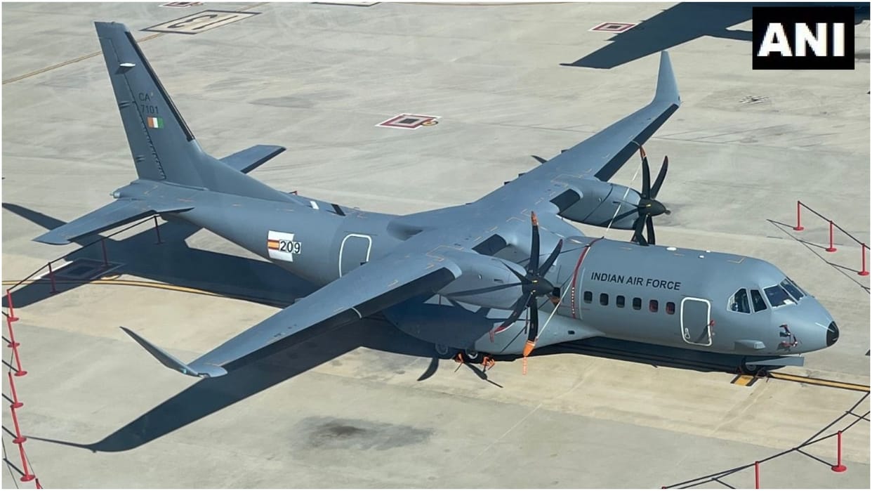 Indian Air Force first C-295 transport aircraft left today for India from Spain IAF officials