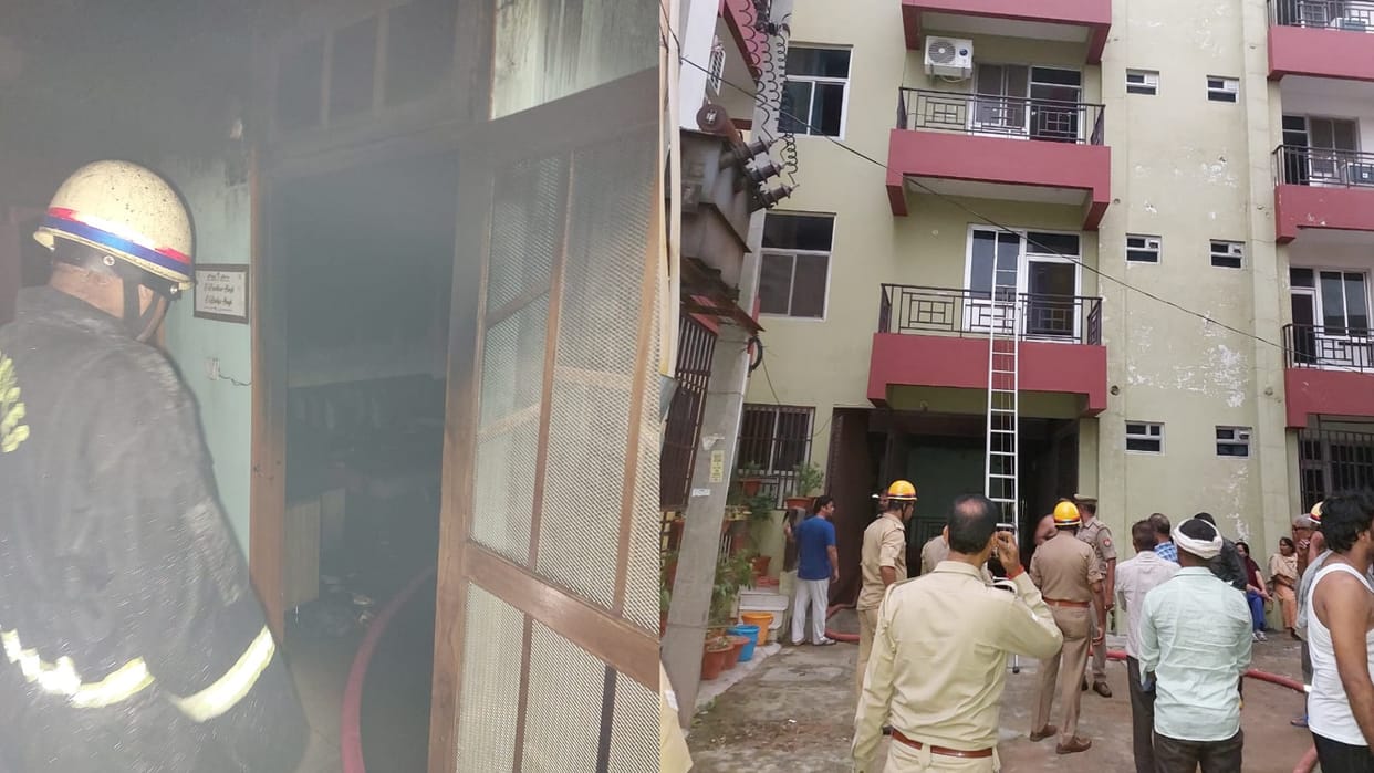 Fire broke out in a flat in Gosaiganj in Lucknow.