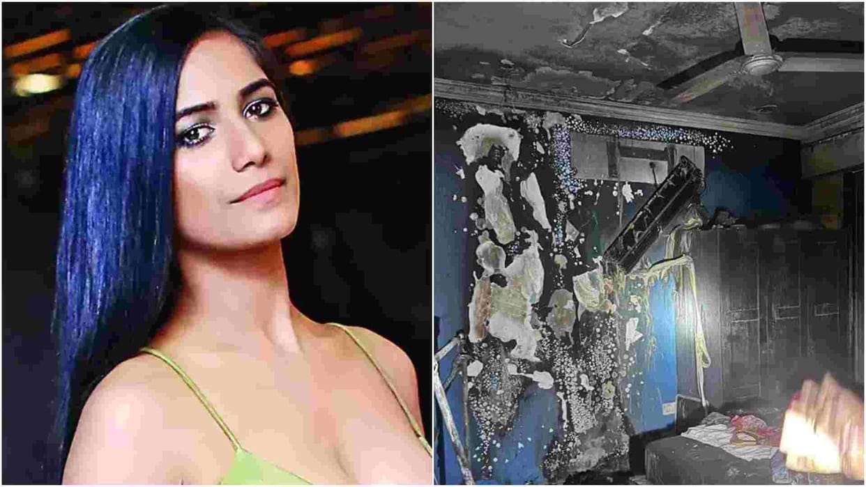 Fire breaks At poonam Pandey Residence Actress Pet Was Rescued By Maid See Horrifying Videos Photos