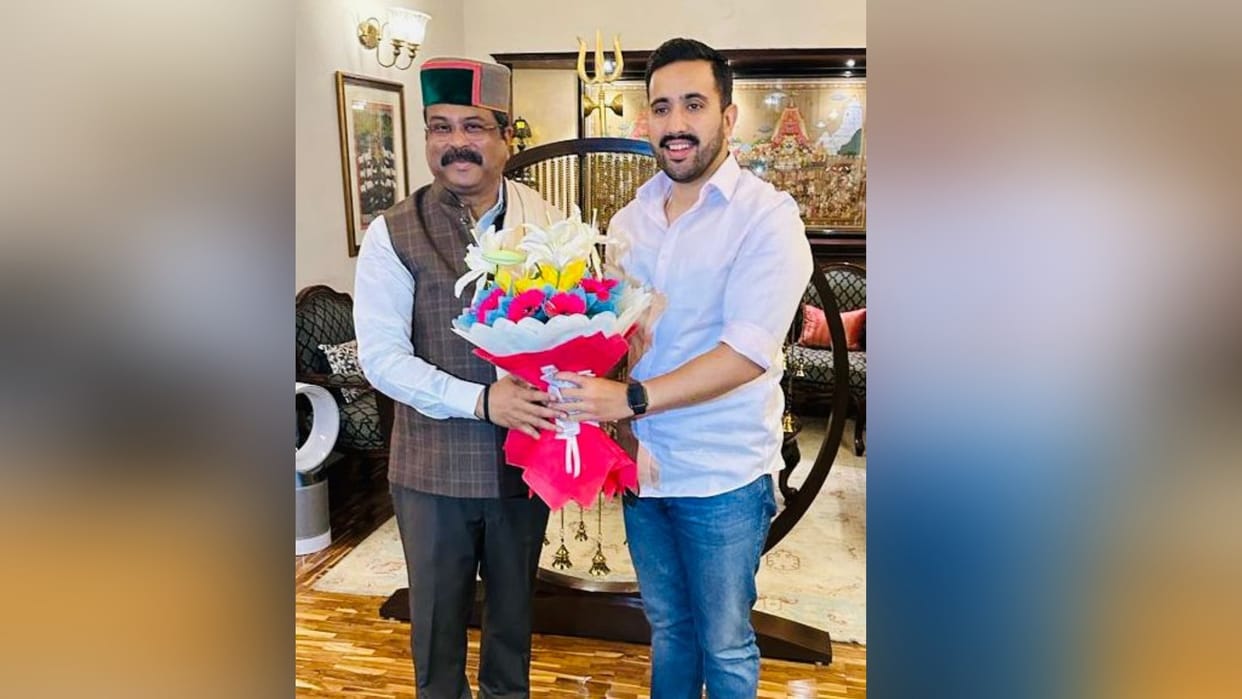 PWD Minister Vikramaditya Singh met Union Minister Dharmendra Pradhan at New Delhi today