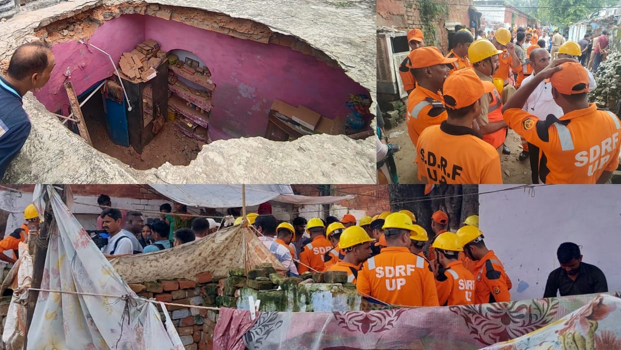 Five died when the roof of a home in alambagh railway colony collapsed in Lucknow.