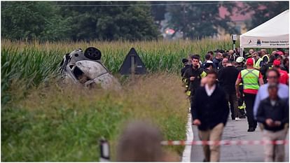 Italy military jet crashed hit car a three year old child died Defense Minister Guido Crosetto