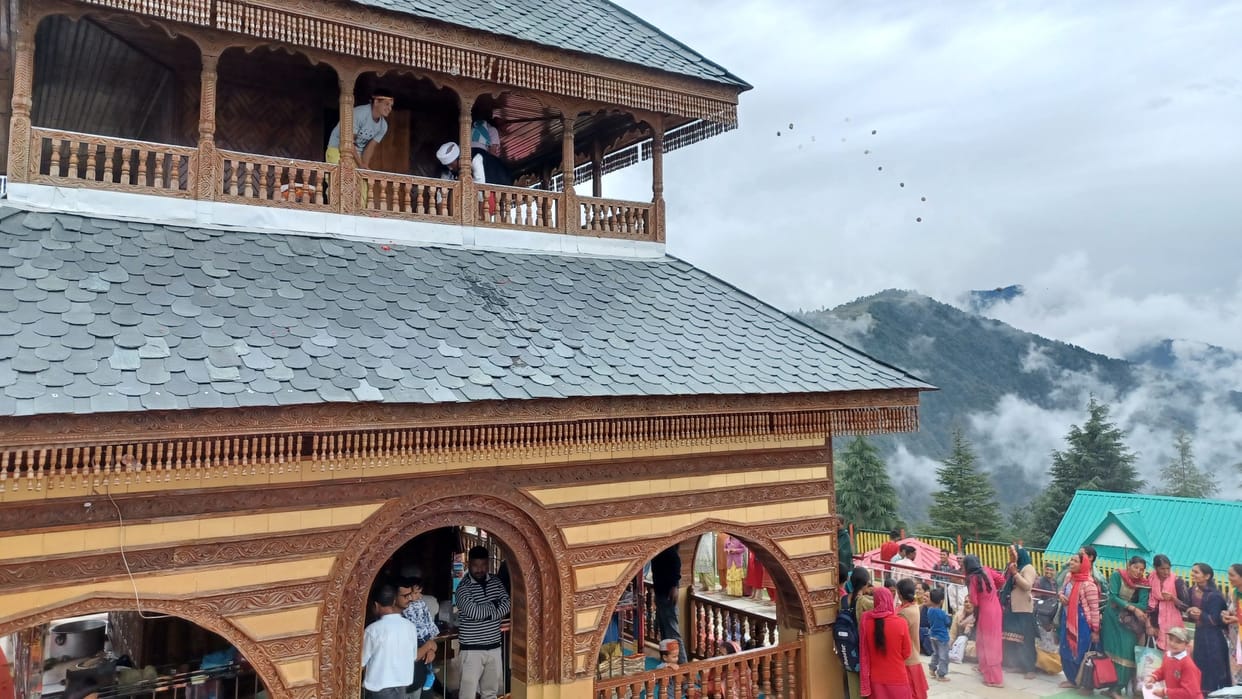 Walnut rain on Sair Festival in Jalpa Mata Temple Mandi