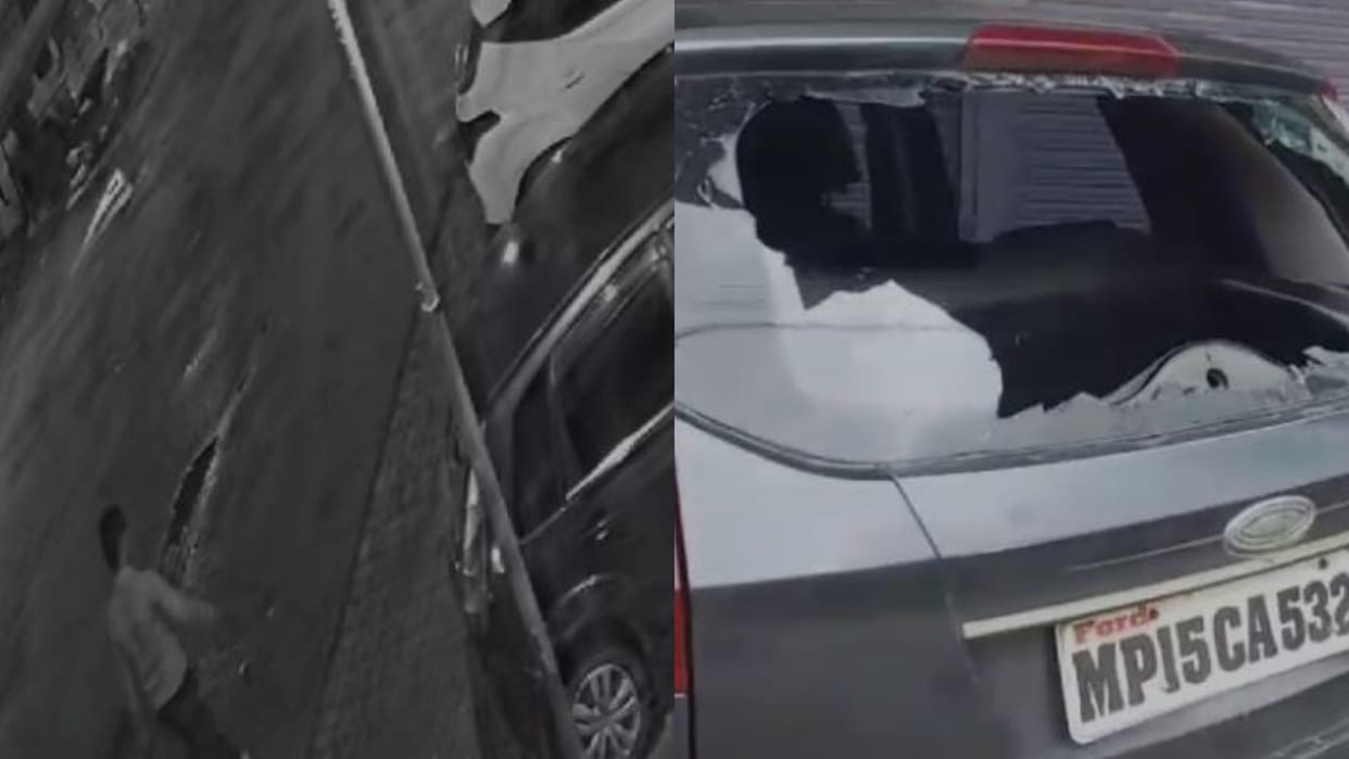 Sagar News Youth broke glass of more than 20 vehicles
