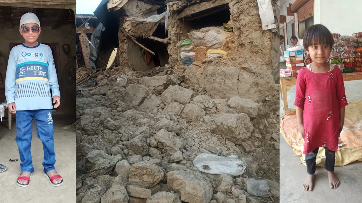 Two children died when a mud house collapsed in Subeha thana kshetra in Barabanki.