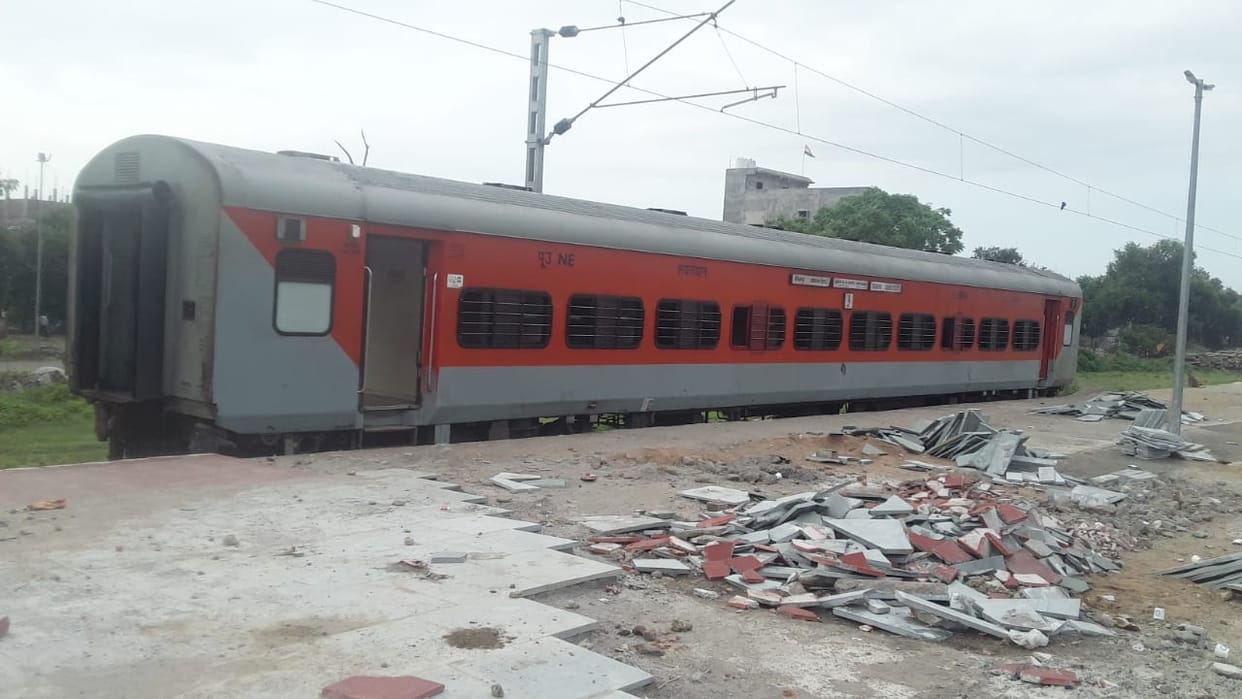 Due to broken coupling two parts of the train, the accident was averted due to the intelligence of the loco pi