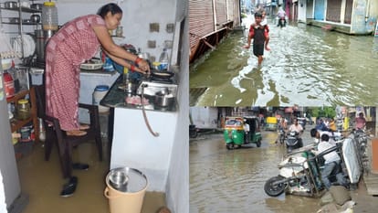 waterlogging on roads due to heavy rain in bareilly