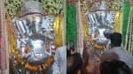 मंशापूर्ण महागणपति मंदिर में उमड़ी भीड़।