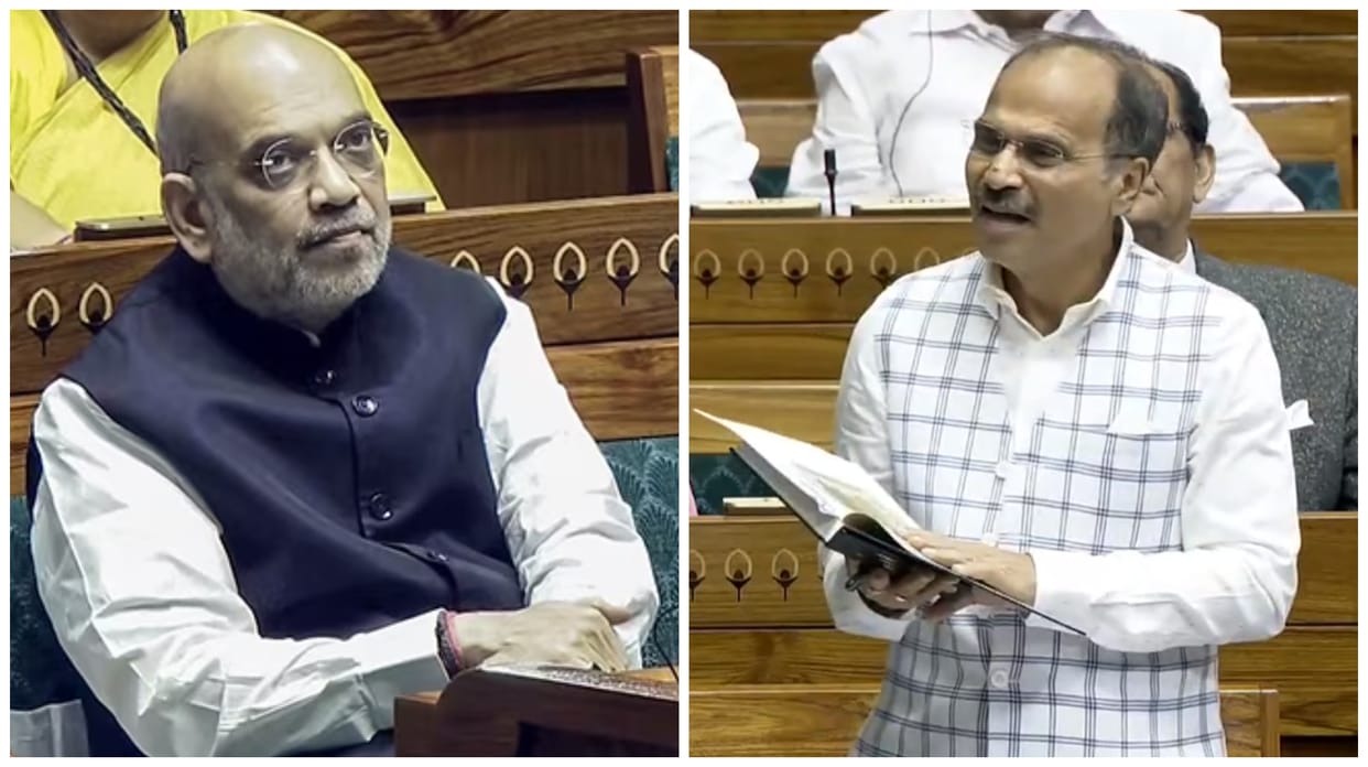 Amit Shah and Adhir Ranjan Chaudhary clash over credit for Women's Reservation Bill