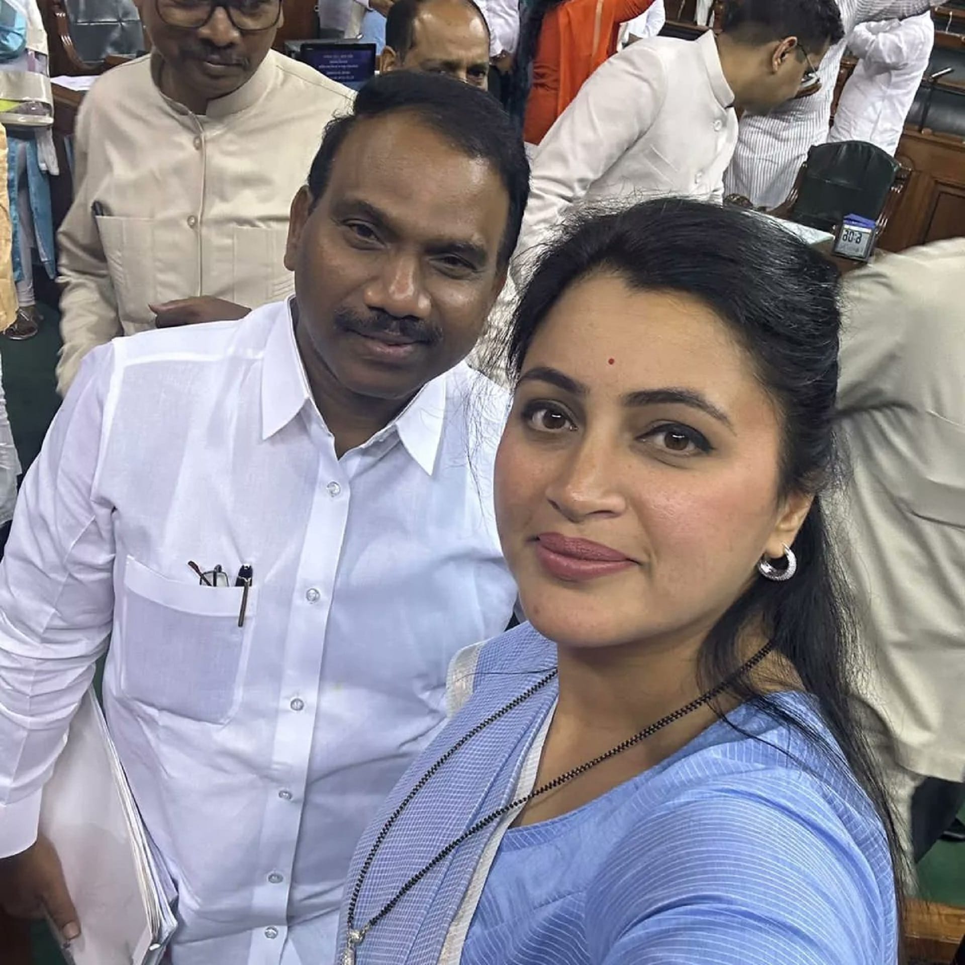 Memorable moments: MPs captured the memories of the old Parliament in their mobile by taking selfies