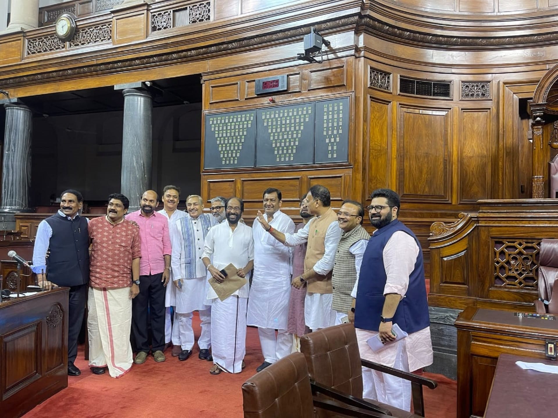 Memorable moments: MPs captured the memories of the old Parliament in their mobile by taking selfies