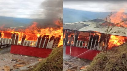 Two and a half storey house burnt to ashes in Saur village, mother and daughter burnt to ashes