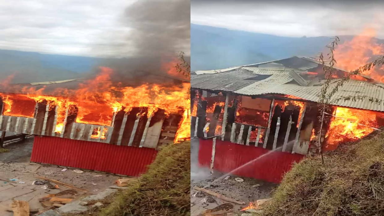 Two and a half storey house burnt to ashes in Saur village, mother and daughter burnt to ashes