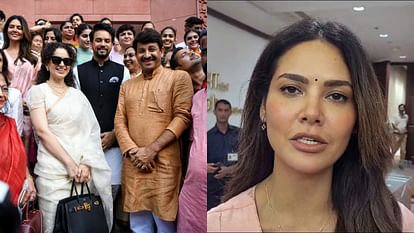 Women Reservation Bill: नए संसद भवन पहुंचीं कंगना-ईशा गुप्ता, महिला आरक्षण बिल पर की मोदी सरकार की जमकर तारीफ Kangana Ranaut Esha Gupta Visit New Parliament House actresses Praised Women Reservation Bill