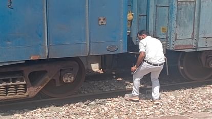 Smoke coming out of moving goods train bogies