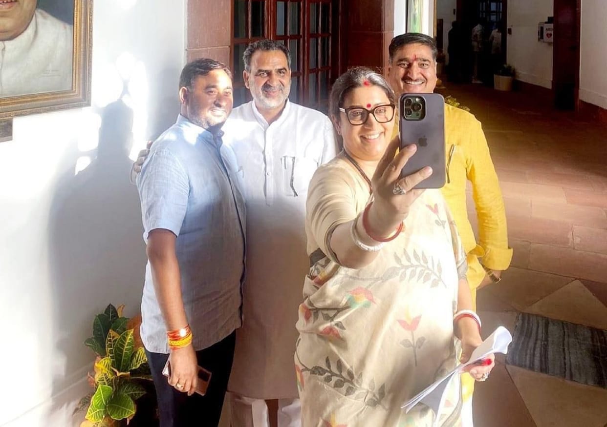 Memorable moments: MPs captured the memories of the old Parliament in their mobile by taking selfies