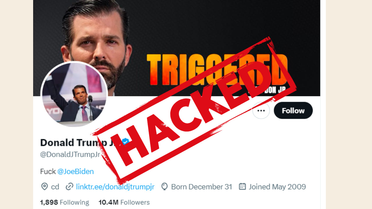 Donald Trump Jr: डोनाल्ड ट्रंप के बेटे का एक्स अकाउंट हुआ हैक, अमेरिकी राष्ट्रपति जो बाइडन को कहे अपशब्द Donald Trump son X account hacked hackers abuse joe Biden