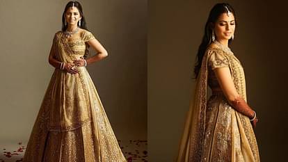 Golden Lehenga for wedding latest Lehenga collection for bride to be