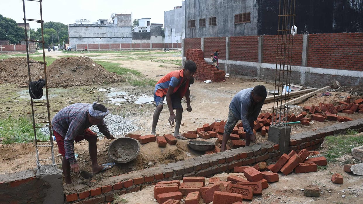 Mini Sports Complex GDA started work boundary wall being built