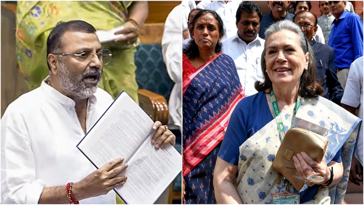 Parliament session: Nishikant Dubey narrated the story of Sonia Gandhi had come to well to grab SP MP collar