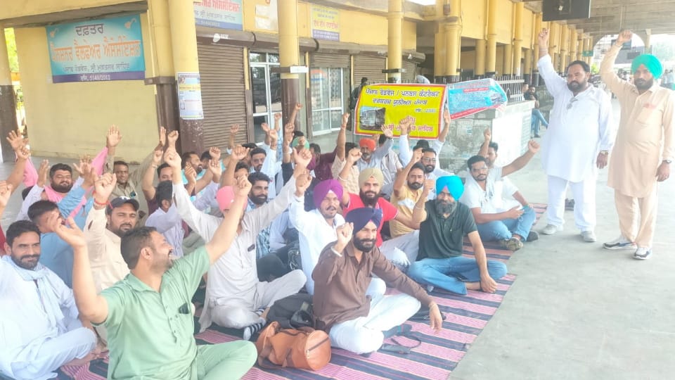 Punjab Roadways, Punbus and PRTC contract workers union Strike in Punjab