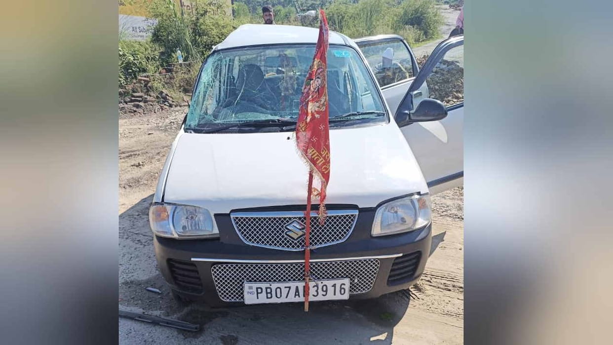 Road Accident: car truck collision on Una-Hoshiarpur road