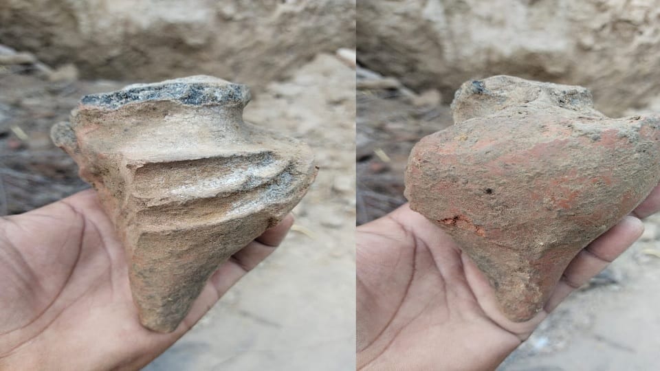 Mahabharata period site of Kurukshetra, Ancient conch found on Abhimanyu mound