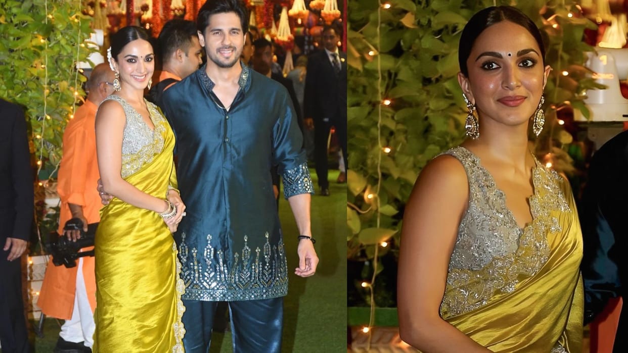 Kiara Advani latest saree look in ambani family Ganpati puja