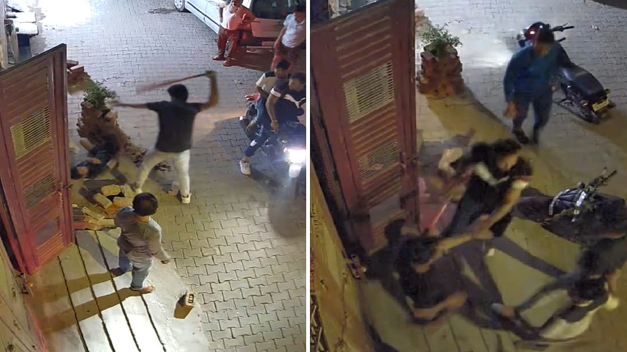 Attackers brutally beat a young man standing outside house In Loni Ghaziabad