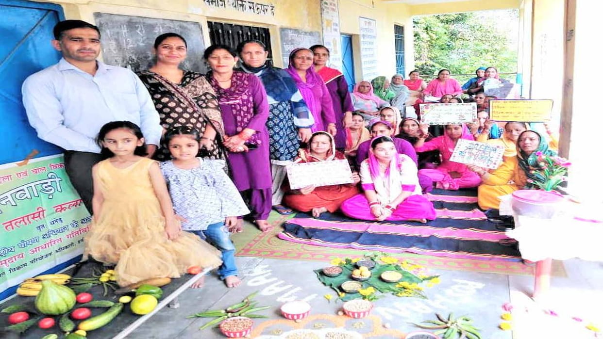 Knowledge distributed to women on balanced diet, exhibition of nutritious dishes and grains also organized