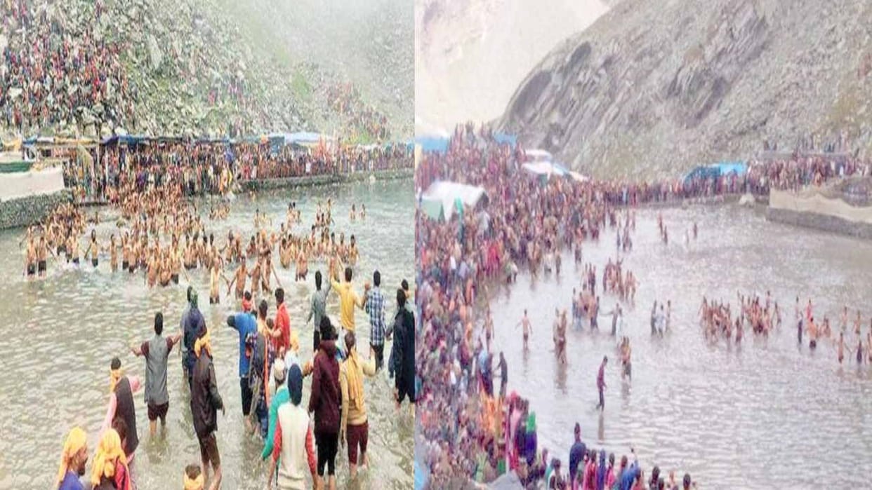 70 thousand devotees took royal bath in Manimahesh Dal Lake on Radhashtami.