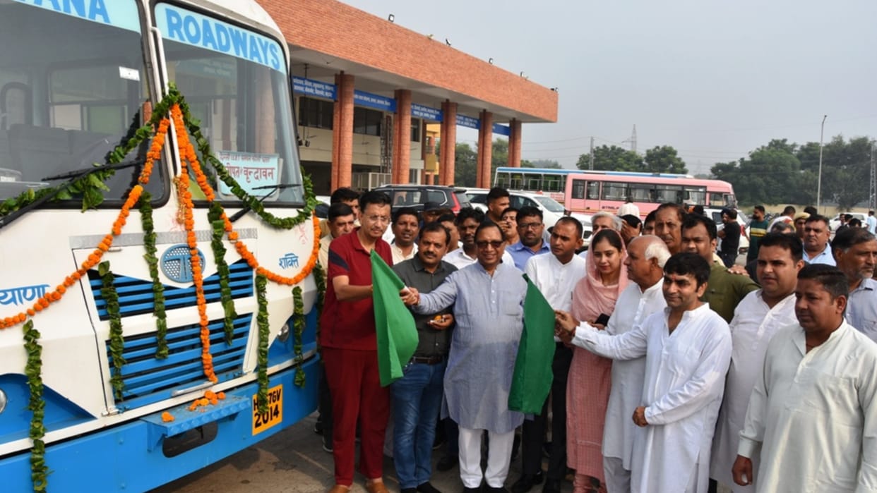 Haryana Roadways bus service started from Panipat to Vrindavan and Khatu Shyam