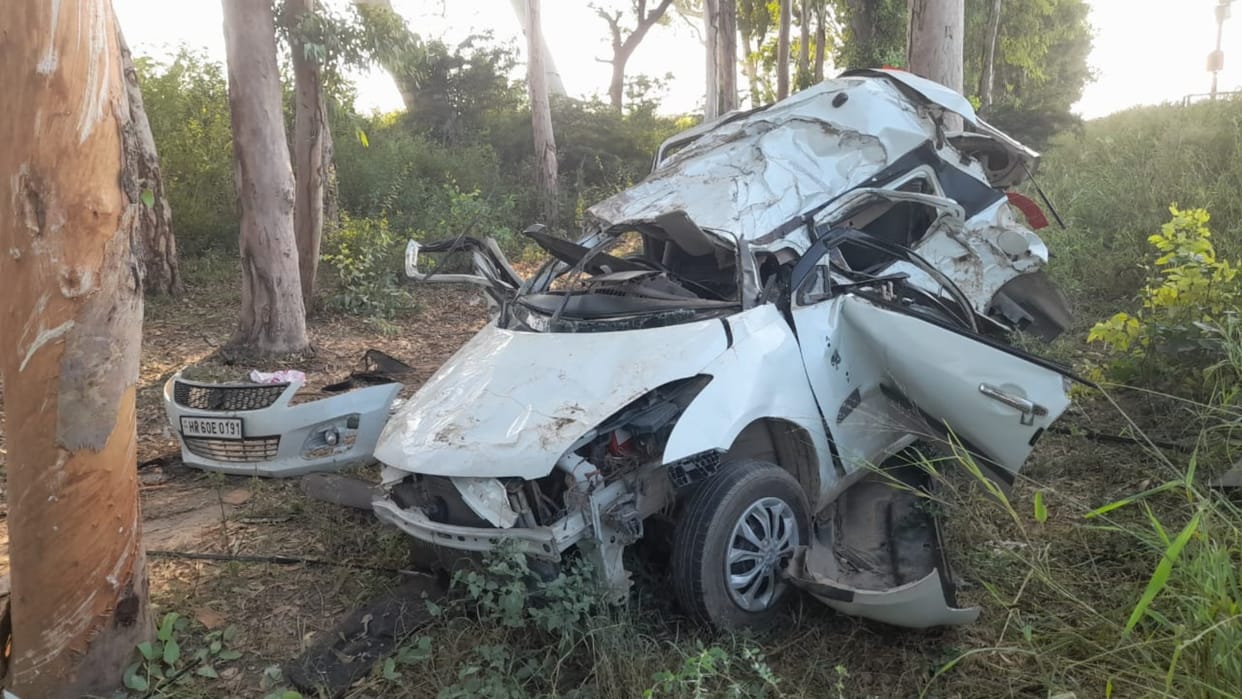 Three people died in road accident in Sirsa of Haryana