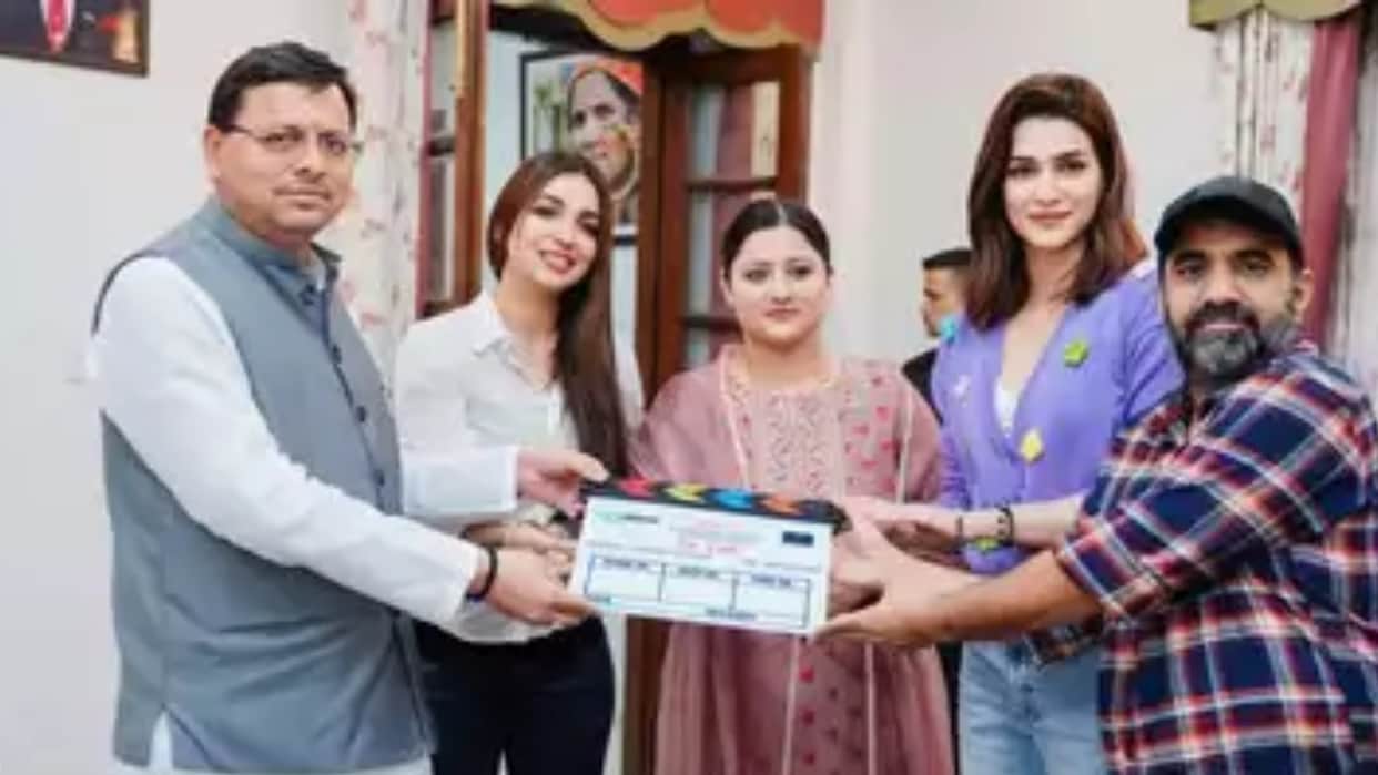 Kriti Sanon Kanika Dhillon meet with Uttarakhand CM Pushkar Singh Dhami Read Details Here