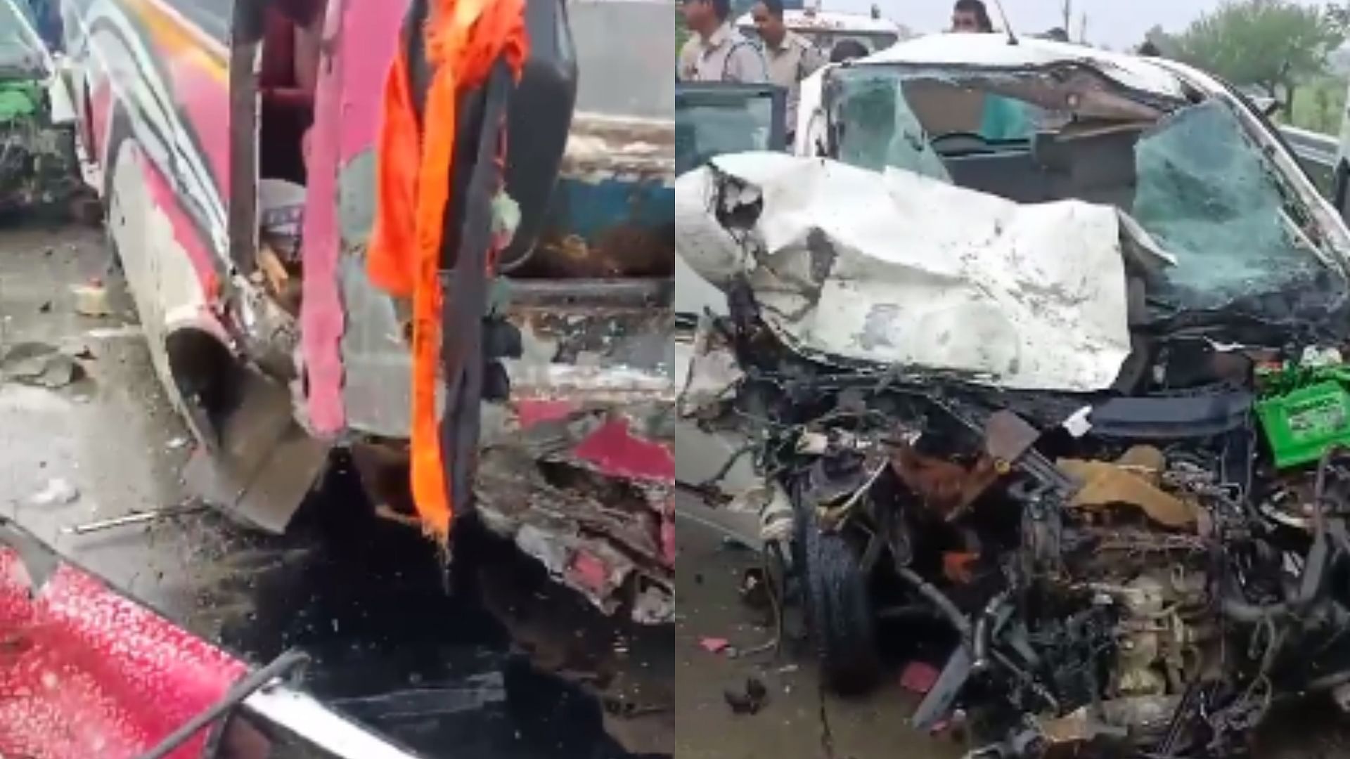 Shajapur Road Accident Bus And Car Collide Head On Near Arnia Kala Husband And Wife Died Amar