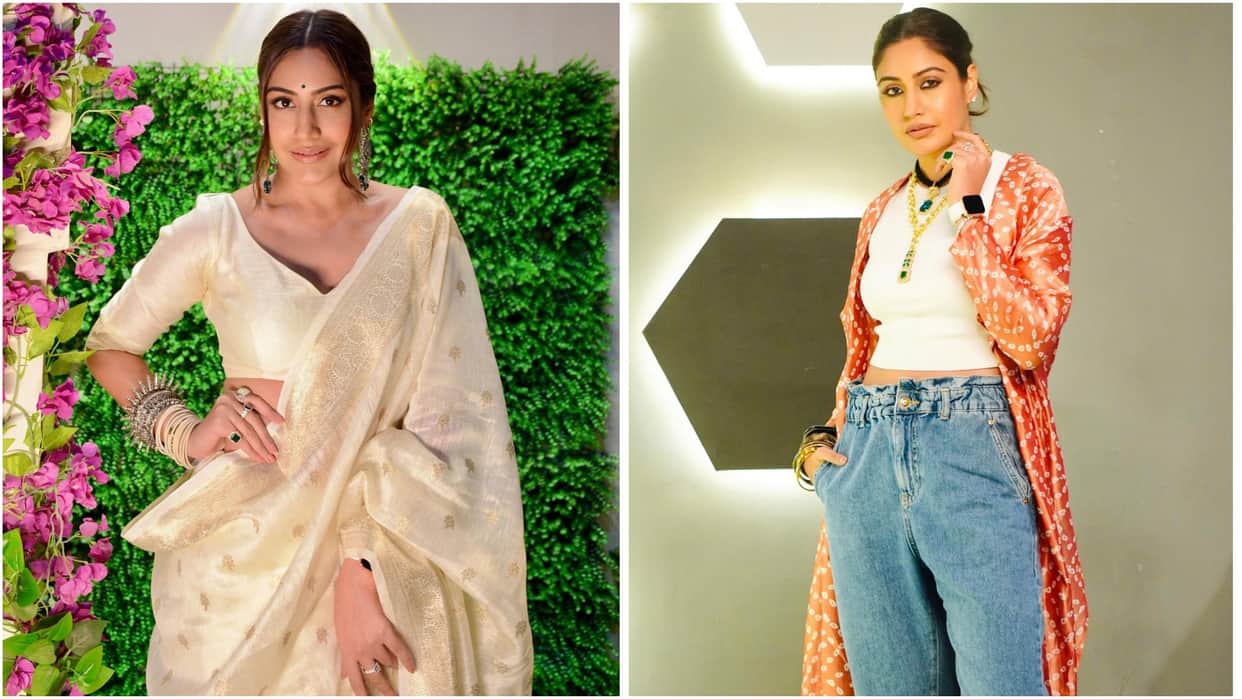 Surbhi Chandna Fashion looks glamorous in Jeans To Saree
