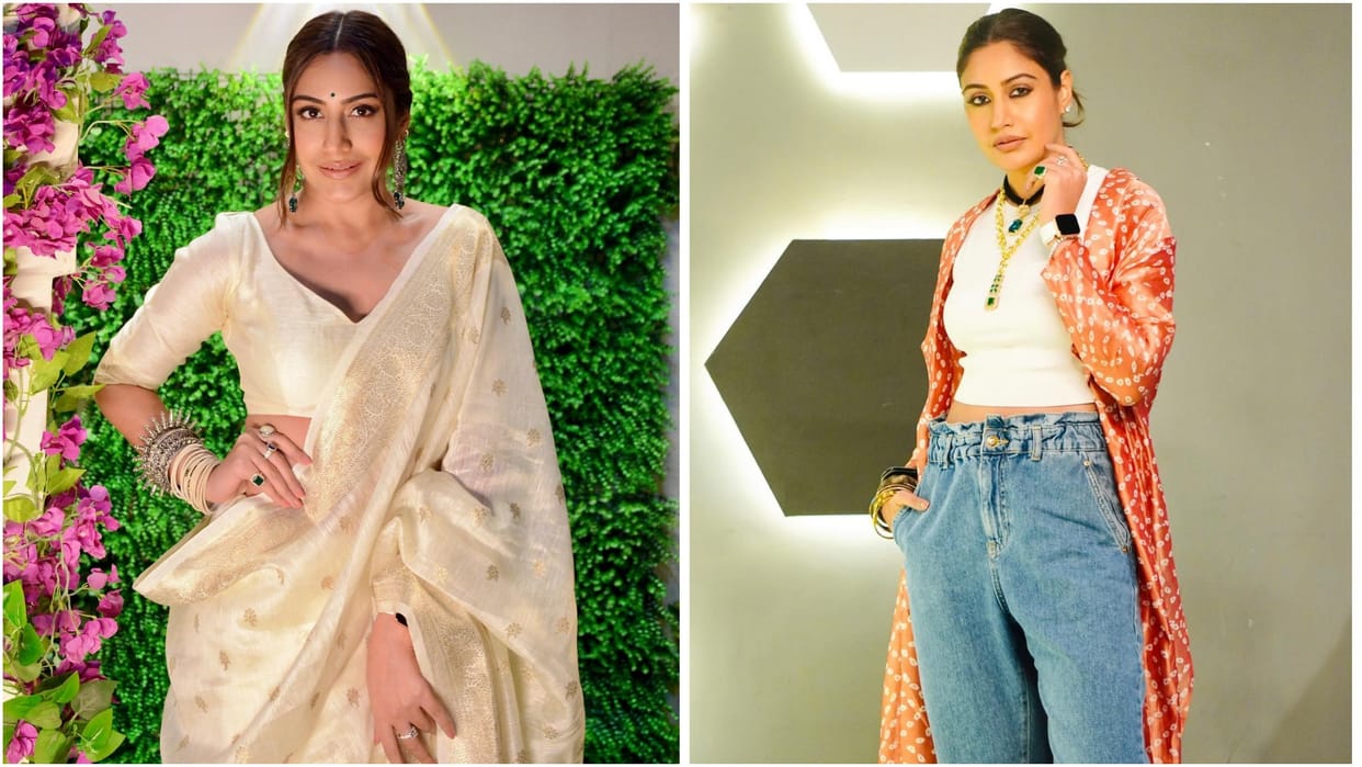 Surbhi Chandna Fashion looks glamorous in Jeans To Saree