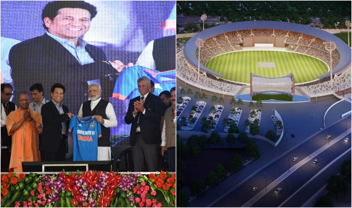 PM Modi laid foundation stone Glimpse of Lord Shiva in varanasi International Cricket Stadium