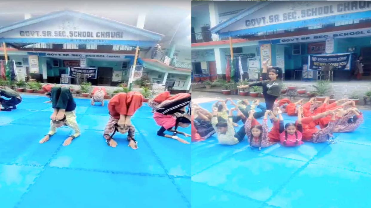 Physical teacher Shashi Kumar made students proficient in yoga.