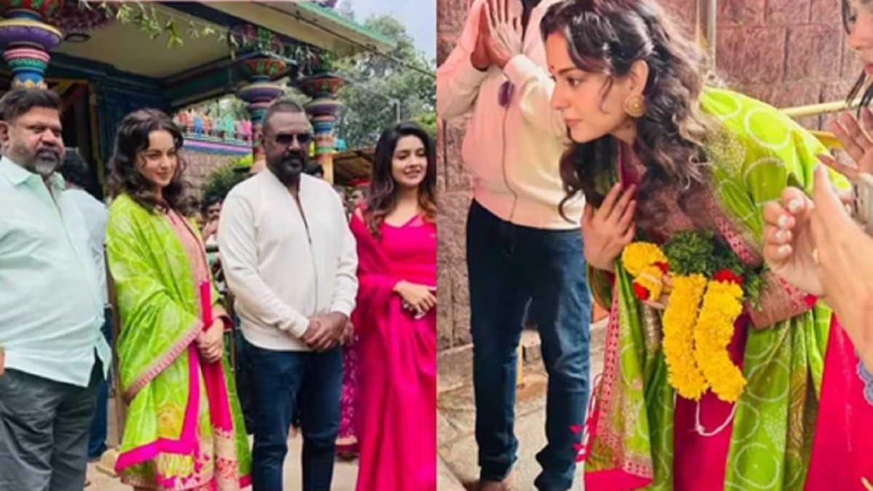 Chandramukhi 2 Actress Kangana Ranaut seeks blessings at Sri Peddamma Thalli Temple