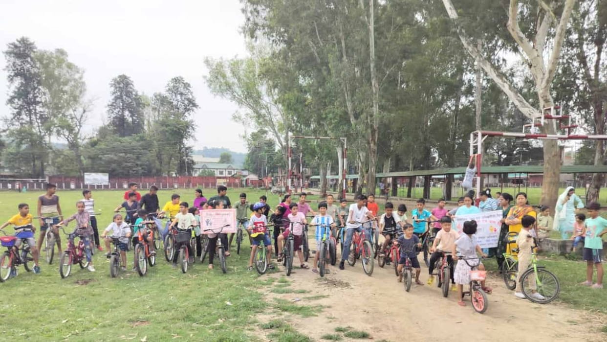 Message of good nutrition given through cycle rally in Sujanpur