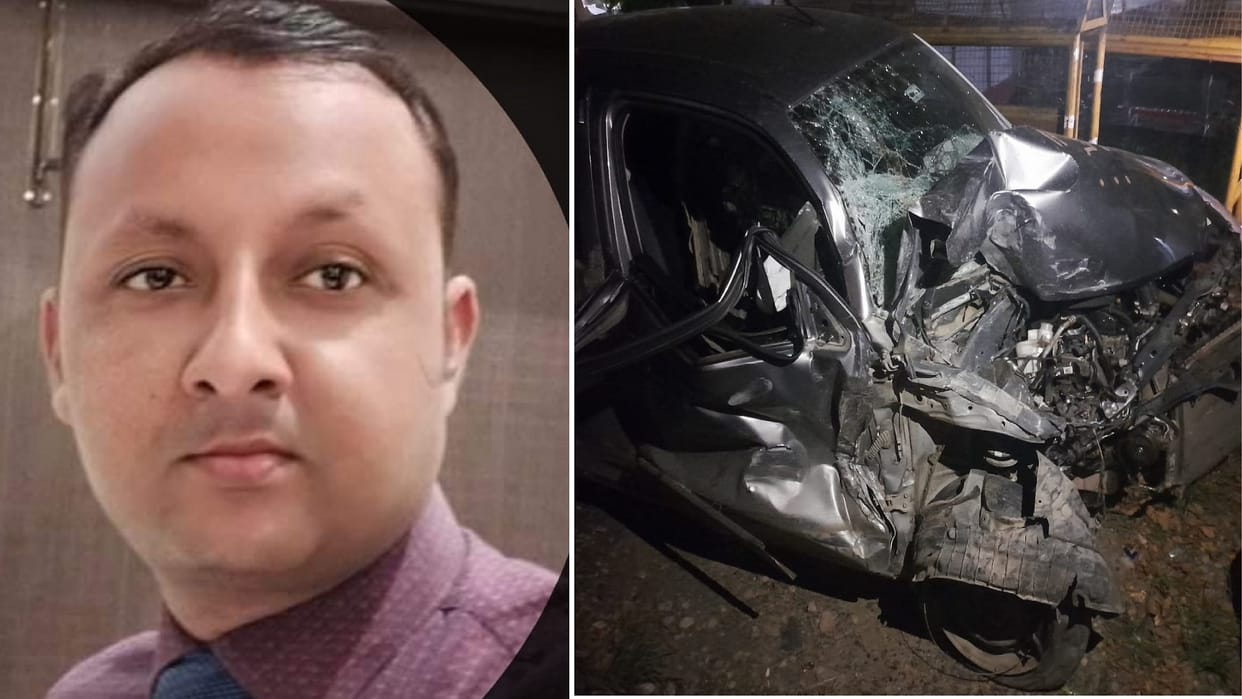 Heavy collision between pickup and car: Area manager of pharma company dies, family members arrive crying