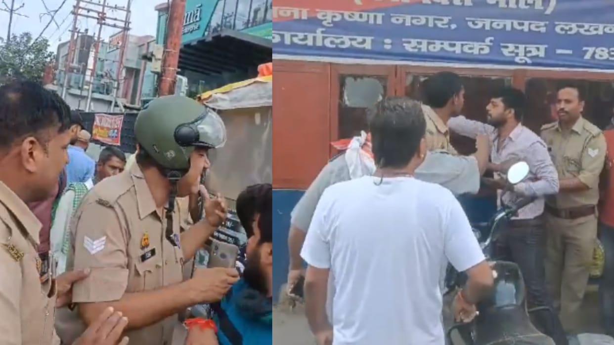 A man got beaten when his bike colloid with a scooty in Krishna Nagar in Lucknow.