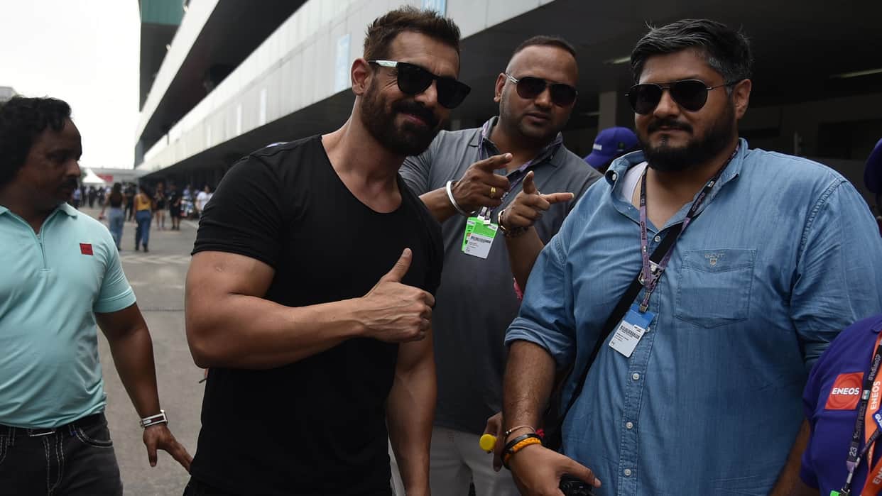 MotoGP Race John Abraham rides bike on Buddha Circuit actors and players rider