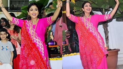 Ganesh Visarjan 2023 shilpa shetty full look for ganpati Visarjan